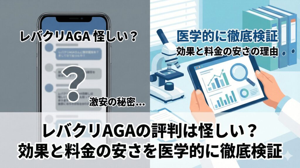 【皮膚科専門医監修】レバクリAGAの評判は怪しい？効果と料金の安さを医学的に徹底検証