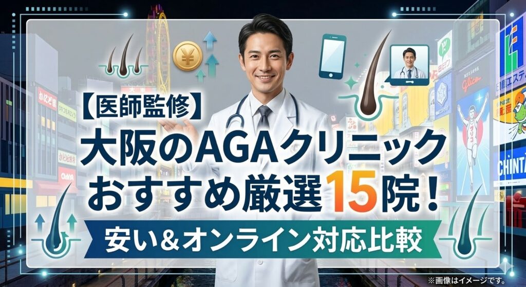【医師監修】大阪のAGAクリニックおすすめ厳選15院！安い＆オンライン対応比較