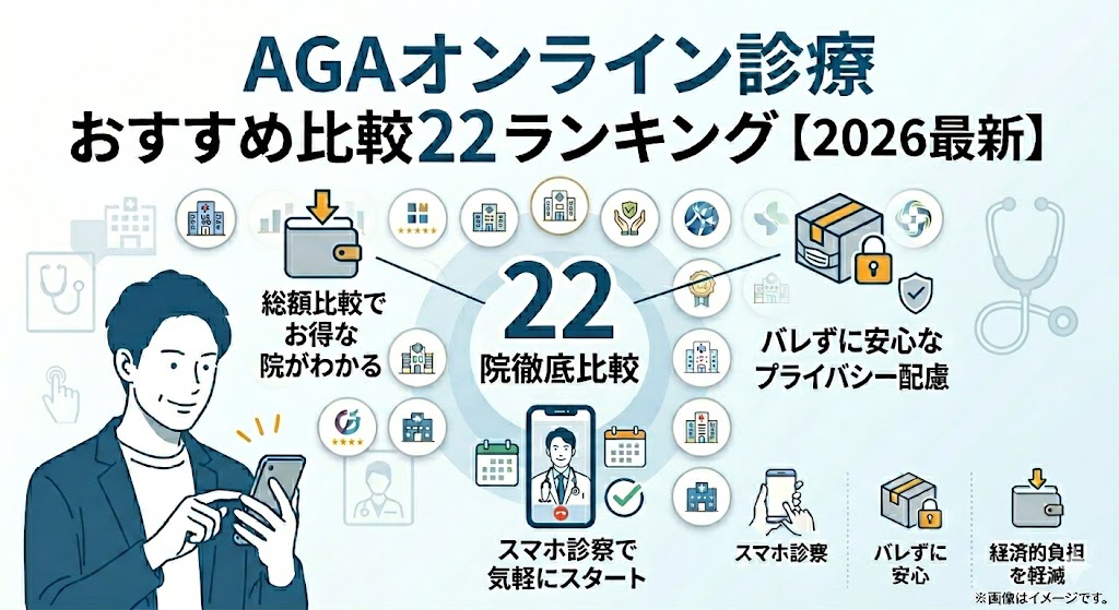 AGAオンライン診療おすすめ比較22ランキング!専門医監修で安い&バレないクリニックを徹底解説