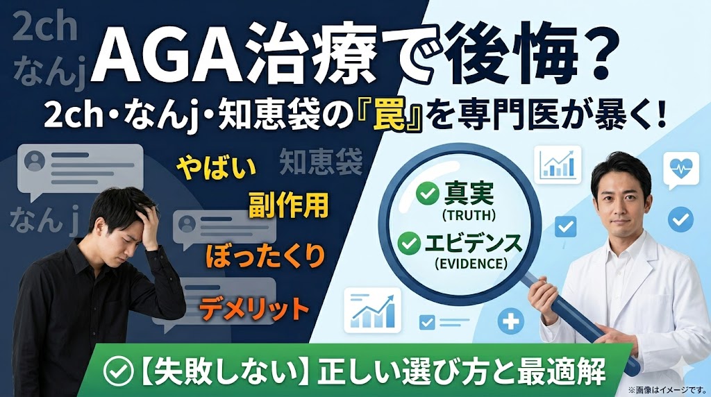 AGA治療で後悔しない!2ch・なんj・知恵袋のデメリット体験談と正しい選び方