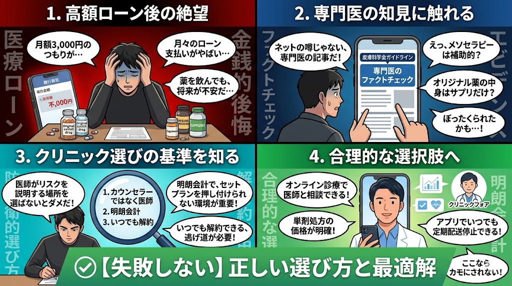 月額数千円の格安広告から高額な医療ローンへ誘導する悪質AGAクリニックの手口