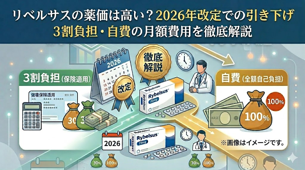 リベルサスの薬価は高い？2026年改定での引き下げと3割負担・自費の月額費用を徹底解説