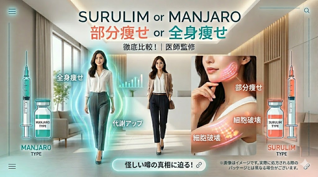 【医師監修】スルリム注射とマンジャロの違いを徹底比較！併用の可否や怪しい噂の真相