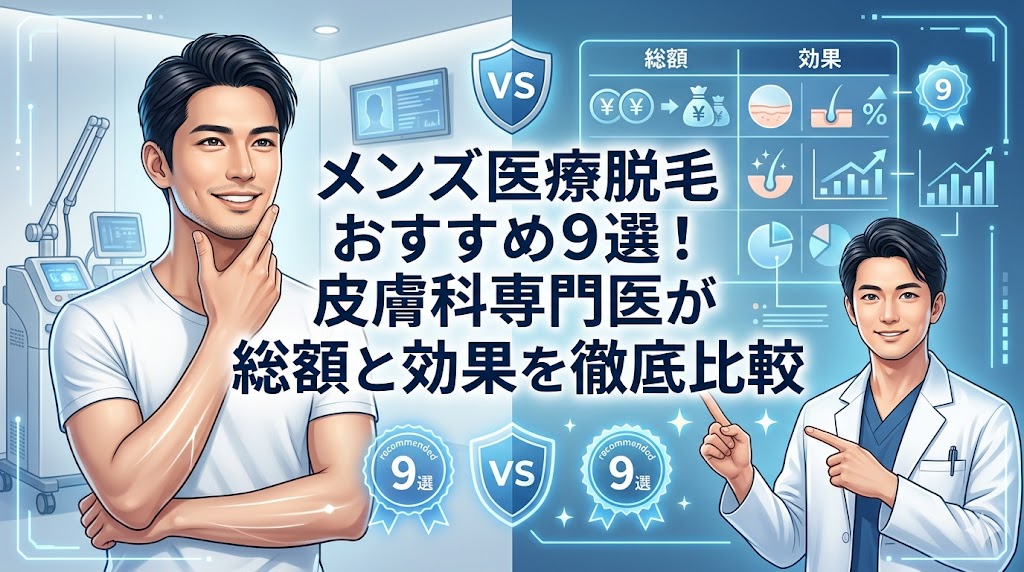 メンズ医療脱毛おすすめ9選！皮膚科専門医が総額と効果を徹底比較
