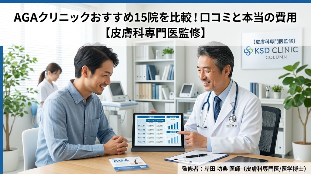 AGAクリニックおすすめ15院を比較！口コミと本当の費用【皮膚科専門医監修】