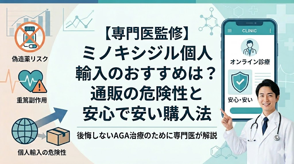 【専門医監修】ミノキシジル個人輸入のおすすめは？通販の危険性と安心で安い購入法