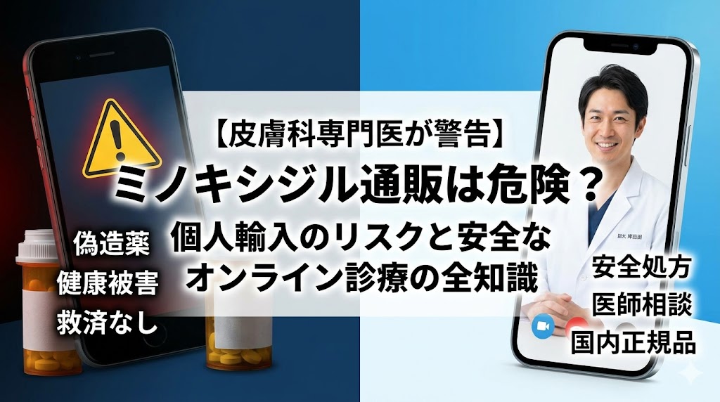 【皮膚科専門医が警告】ミノキシジル通販は危険？個人輸入のリスクと安全なオンライン診療の全知識