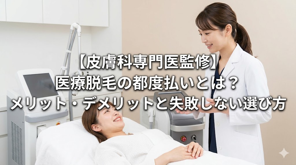 【皮膚科専門医監修】医療脱毛の都度払いとは？メリット・デメリットと失敗しない選び方
