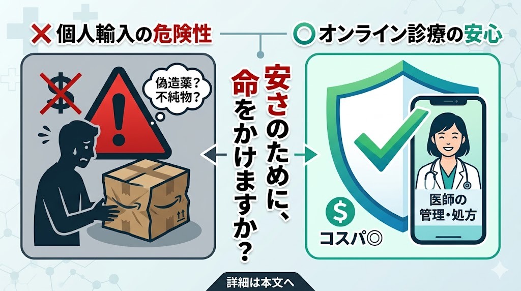 ミノキシジル個人輸入の安さと危険性の対比図解