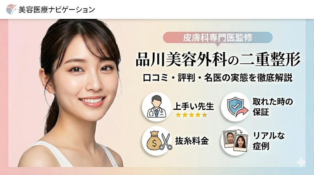 品川美容外科の二重整形口コミ・評判！上手い先生と取れた時の保証・抜糸料金を徹底解説