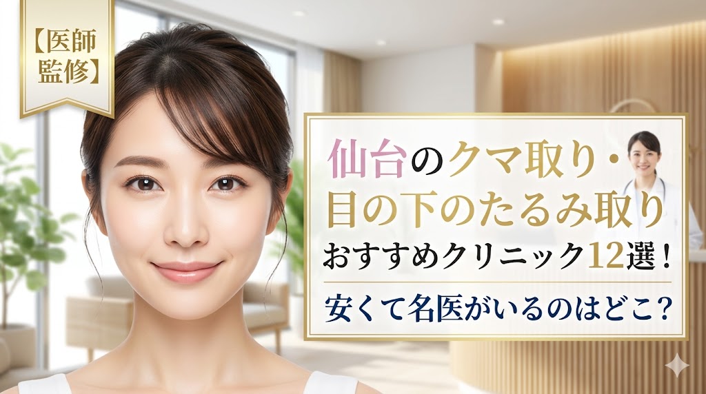 仙台のクマ取り・目の下のたるみ取りおすすめクリニック12選！安くて名医がいるのはどこ？【医師監修】