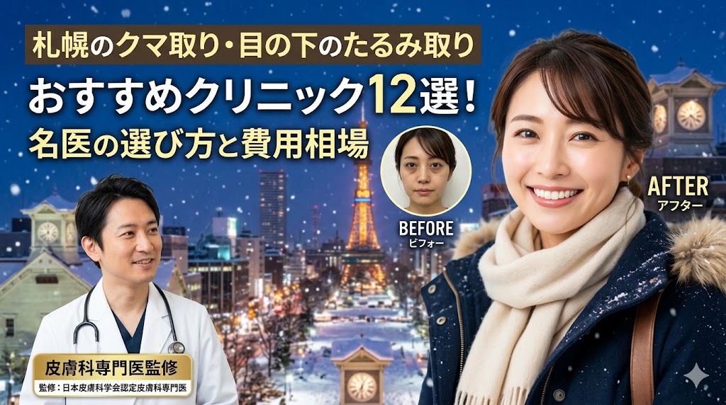 札幌のクマ取り・目の下のたるみ取りおすすめクリニック12選！名医の選び方と費用相場【皮膚科専門医監修】