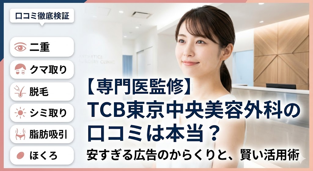 【専門医監修】TCB東京中央美容外科の口コミ・評判は本当?広告の真相と賢い活用術