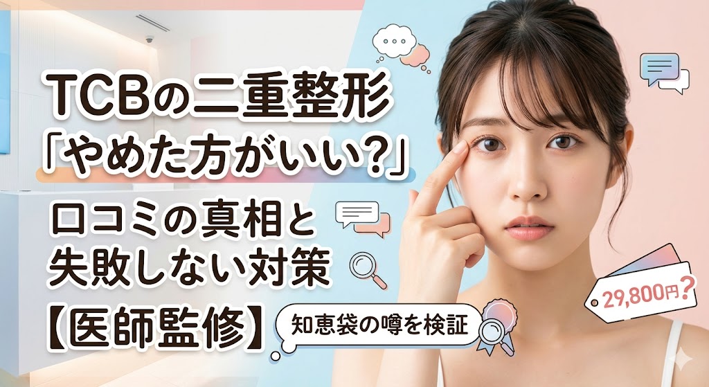 【医師監修】TCBの二重整形は「やめた方がいい」？知恵袋で噂される3つの理由と失敗しない対策