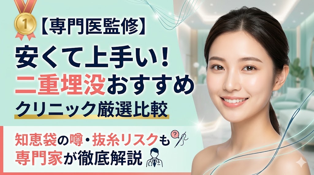 二重埋没が安くてうまいおすすめクリニック徹底比較！知恵袋の噂と抜糸リスクを専門医が解説