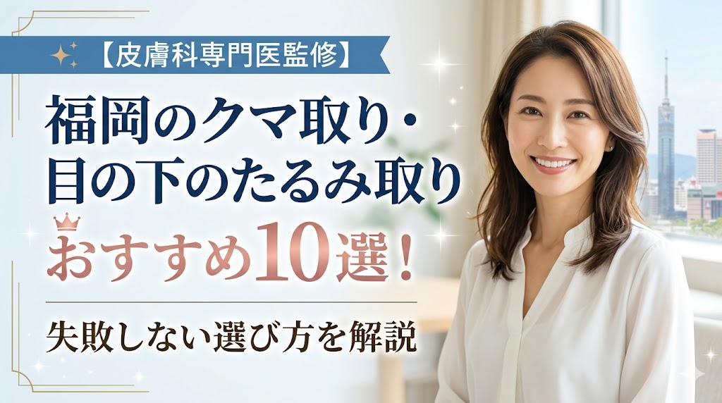 福岡のクマ取り・目の下のたるみ取りおすすめ10選!失敗しない選び方を解説【皮膚科専門医監修】