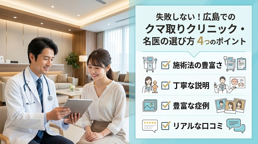 広島で失敗しないクマ取りクリニック・名医を選ぶための4つのポイント